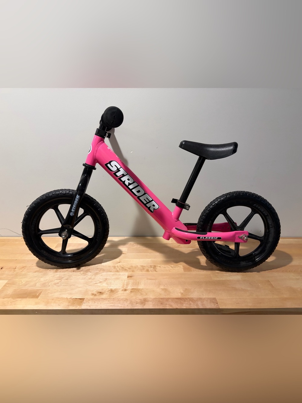 Strider 12'' Sport No Pedal Balance Bike for Kids Ages 1–4 Years, Pink
